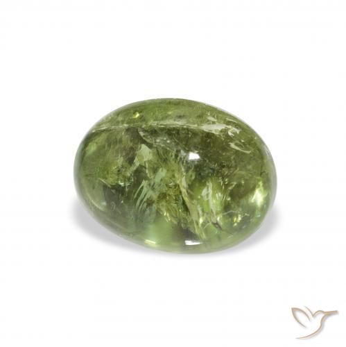 Turmalina verde quente Natural 1.76ct, oval, Transparente