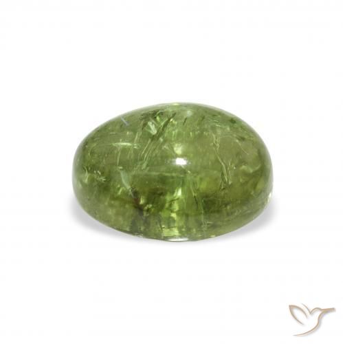 Turmalina verde quente Natural 1.76ct, oval, Transparente