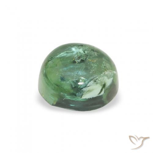 Turmalina Verde Frio Natural 0.74ct, Redondo, Transparente