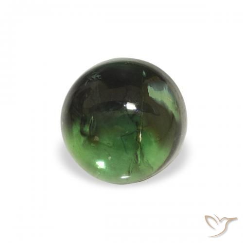 Turmalina Verde médio Natural 0.66ct, Redondo, Transparente
