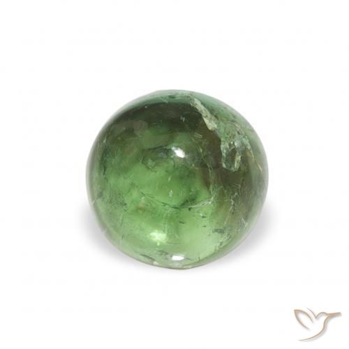 Turmalina Verde Terroso Natural 0.58ct, Redondo, Transparente