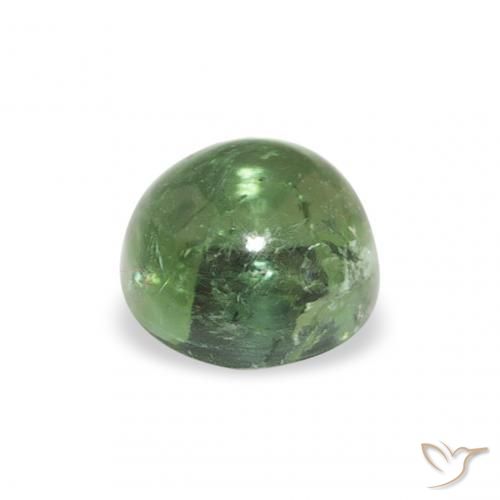 Turmalina Verde Terroso Natural 0.58ct, Redondo, Transparente