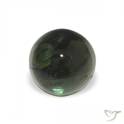 Turmalina Verde Terroso Natural 0.77ct, Redondo, Transparente