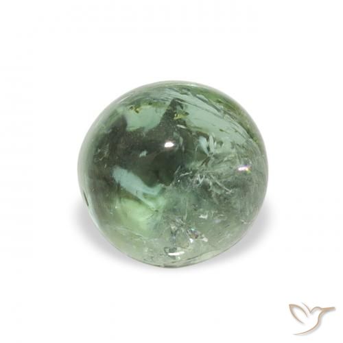 1.01ct Natural Verde Floresta Pálido Turmalina, Redondo, Transparente