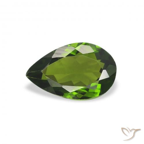 0.74ct Natural Verde médio Turmalina, Formato de pêra, VS