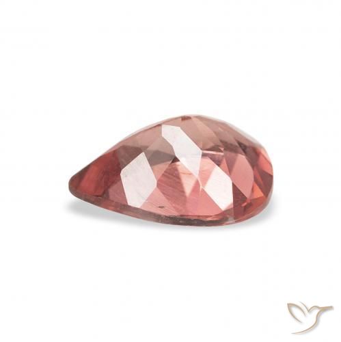 Turmalina laranja avermelhado Natural 0.95ct, Formato de pêra, VS