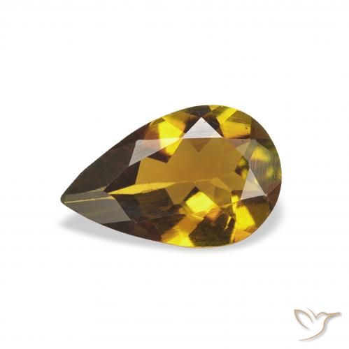 0.91ct Natural Marrom dourado Turmalina, Formato de pêra, VVS