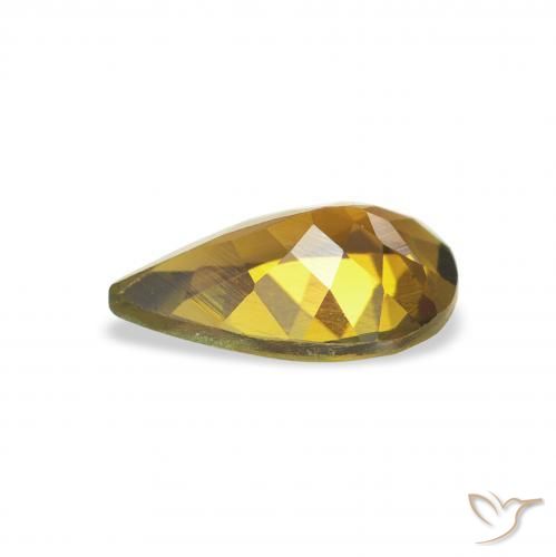 Turmalina Marrom dourado Natural 0.91ct, Formato de pêra, VVS