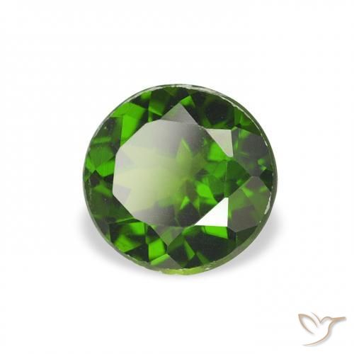 Turmalina Verde acastanhado Natural 0.80ct, Redondo, VVS-VS