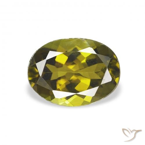 1.22ct Natural Verde amarelado Turmalina, oval, VVS-VS