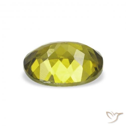 Turmalina Verde amarelado Natural 1.22ct, oval, VVS-VS
