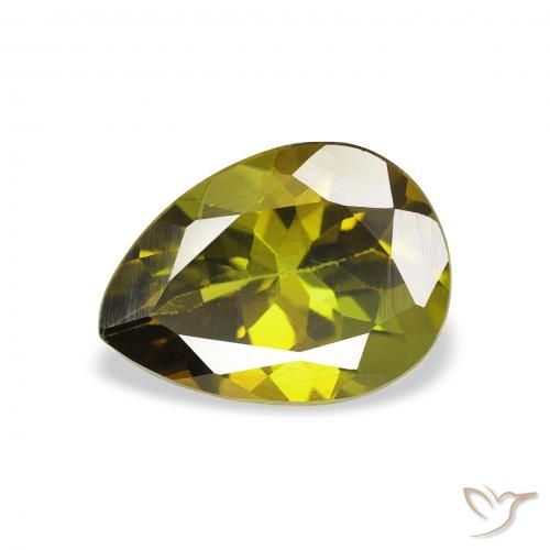 1.14ct Natural verde quente Turmalina, Formato de pêra, VVS-VS