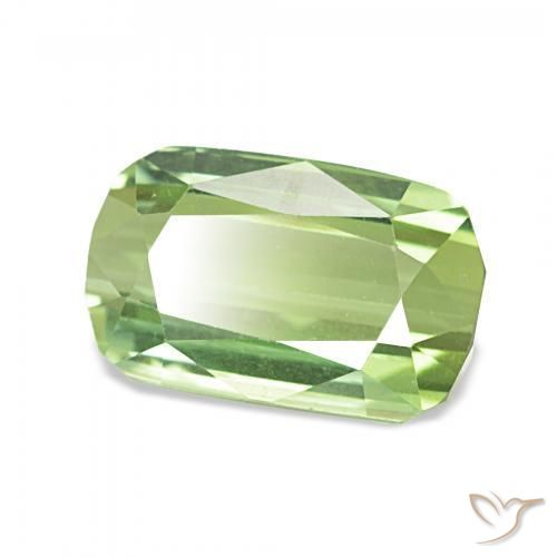 Turmalina Verde amarelado Natural 2.96ct, Almofada, VVS