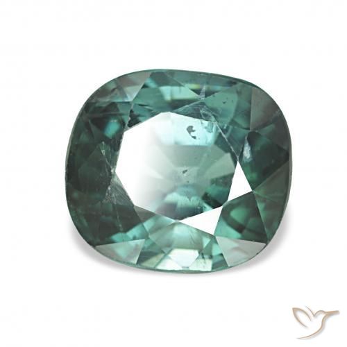 Turmalina Verde azul escuro Natural 1.87ct, Almofada, VS