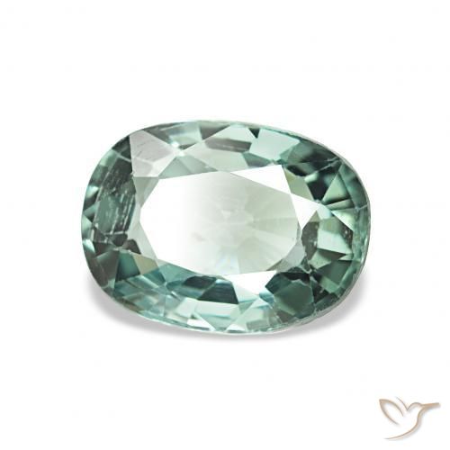 Turmalina Verde acinzentado Natural 1.38ct, Almofada, VS