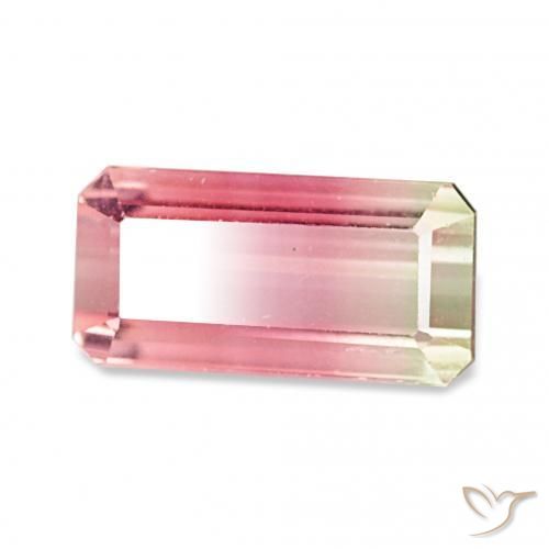Turmalina bicolor Natural 2.27ct, Corte Octógono / Esmeralda, VVS-VS