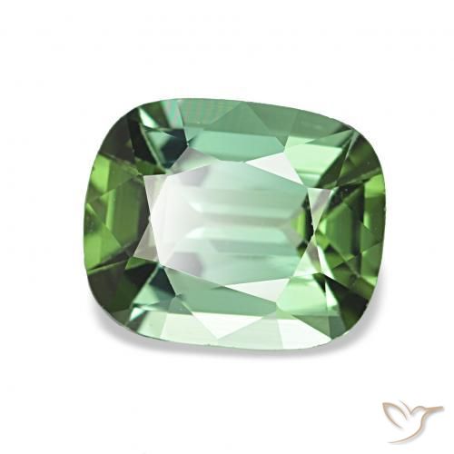 Turmalina Luz verde Natural 1.65ct, Almofada, VVS-VS