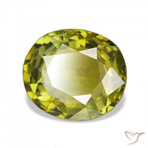 Turmalina verde quente Natural 1.92ct, oval, VVS-VS