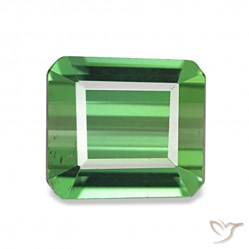 Turmalina Verde médio Natural 1.61ct, Corte Octógono / Esmeralda, VVS-VS