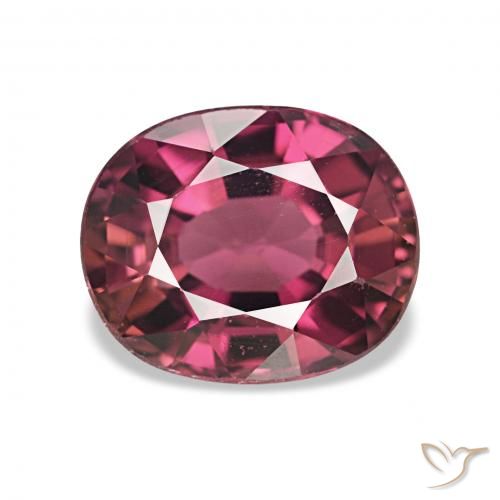Turmalina vermelho médio Natural 1.44ct, oval, VVS-VS