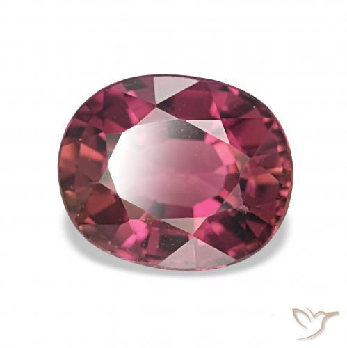 Turmalina vermelho médio Natural 1.44ct, oval, VVS-VS