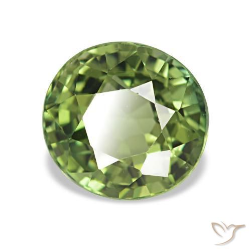 Turmalina Verde floresta Natural 1.54ct, Redondo, VVS-VS