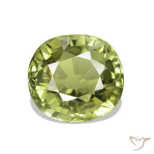 Turmalina Verde amarelado Natural 1.56ct, oval, VVS