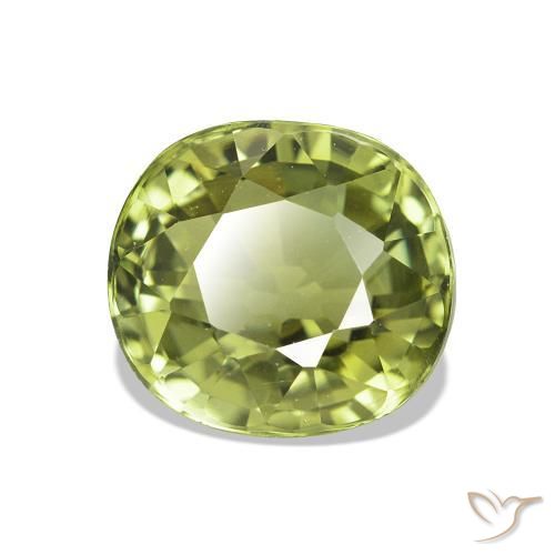 Turmalina Verde amarelado Natural 1.56ct, oval, VVS