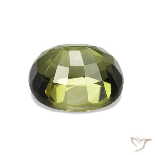 Turmalina Verde amarelado Natural 1.62ct, Almofada, VVS
