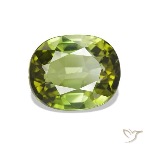 Turmalina verde quente Natural 1.81ct, oval, VS