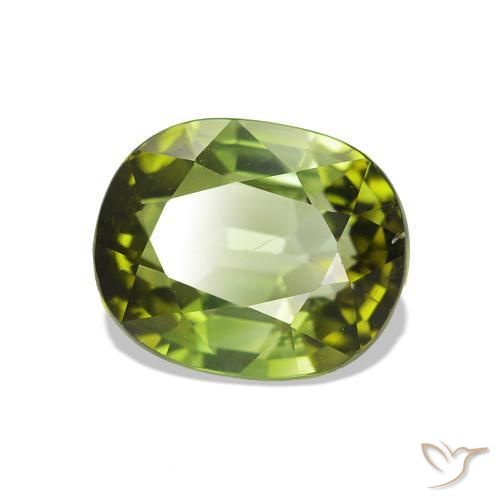 Turmalina verde quente Natural 1.81ct, oval, VS