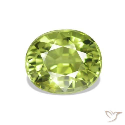 Turmalina verde vivo Natural 1.41ct, oval, VVS-VS