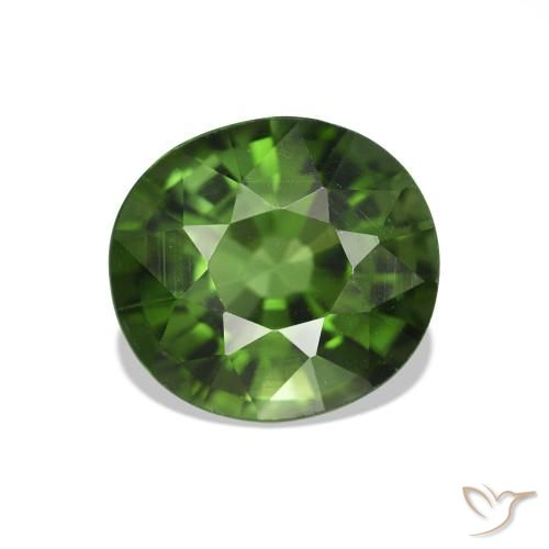 Turmalina verde escuro Natural 1.56ct, oval, VVS-VS