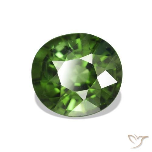 Turmalina verde escuro Natural 1.56ct, oval, VVS-VS