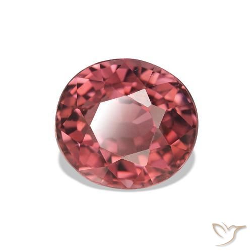 Turmalina vermelho arroxeado Natural 1.71ct, oval, VVS
