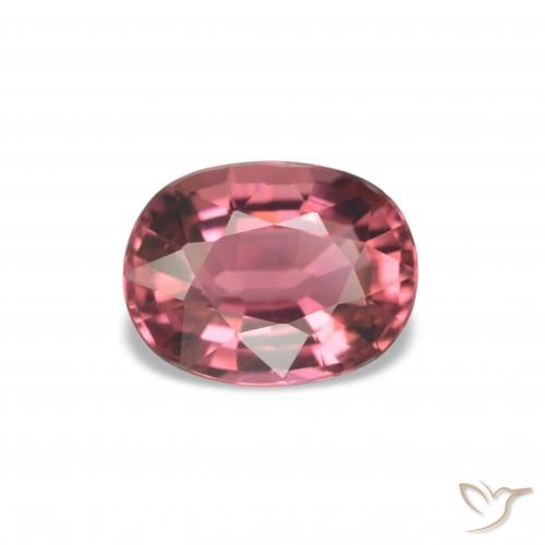 Turmalina rosa avermelhado Natural 1.52ct, Corte Oval, VVS