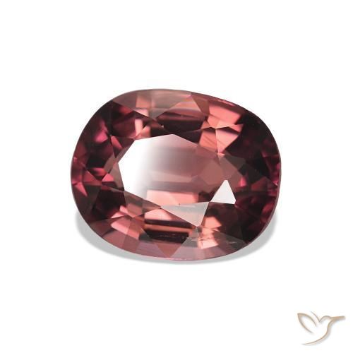 Turmalina Vermelho escuro Natural 1.66ct, Almofada cortada, VS
