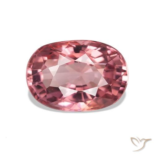 Turmalina Laranja Rosa Natural 1.74ct, Almofada cortada, VVS-VS