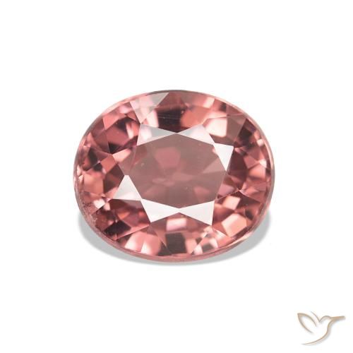 Turmalina Terroso Rosa Avermelhado Natural 1.35ct, Corte Oval, VS