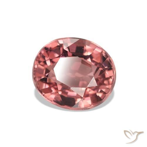 Turmalina Terroso Rosa Avermelhado Natural 1.35ct, Corte Oval, VS