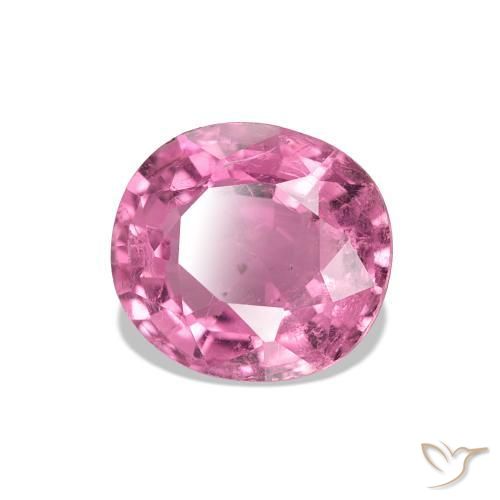 Turmalina Rosa quente Natural 1.44ct, Almofada, VS-SI