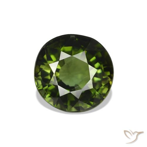 Turmalina Verde escuro Natural 1.69ct, Redondo, VS