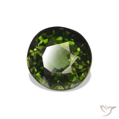 Turmalina Verde escuro Natural 1.69ct, Redondo, VS