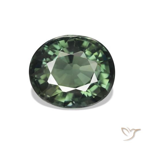 Turmalina Verde acastanhado Natural 1.70ct, oval, VVS-VS