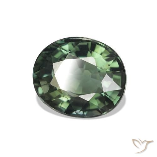Turmalina Verde acastanhado Natural 1.70ct, oval, VVS-VS