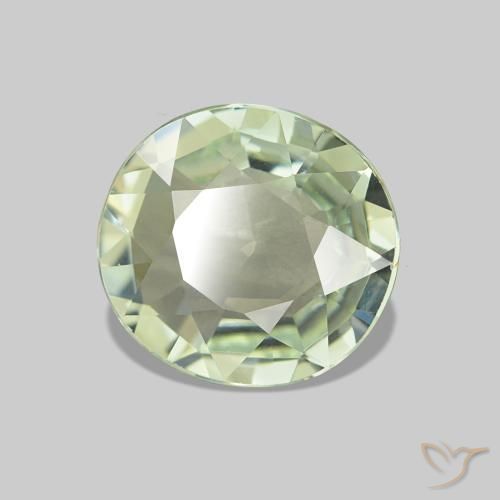 Turmalina Verde acinzentado Natural 1.74ct, Corte Oval, VVS-VS