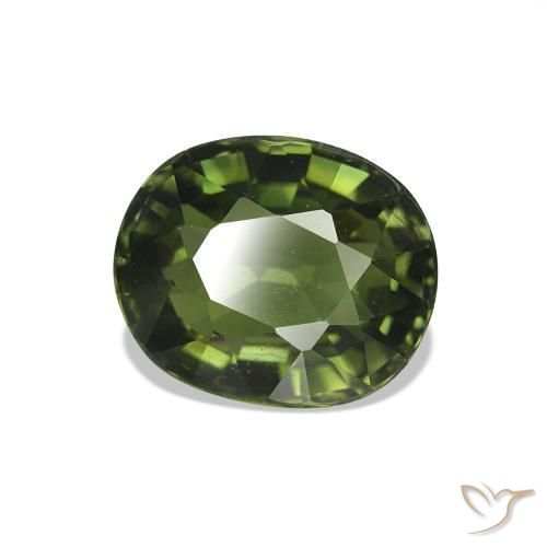 Turmalina verde escuro Natural 1.78ct, oval, VS