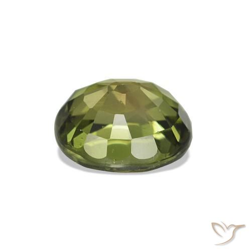 Turmalina Verde Terroso Natural 1.53ct, Corte Oval, VS