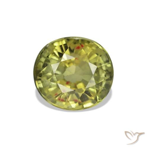1.49ct Verde amarelado Turmalina, oval, VS