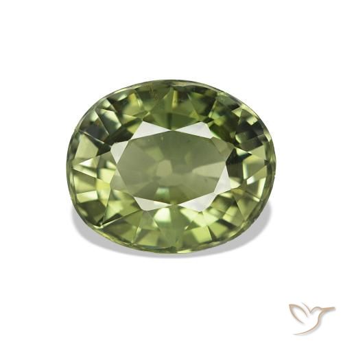 1.45ct Verde amarelado Turmalina, oval, VVS